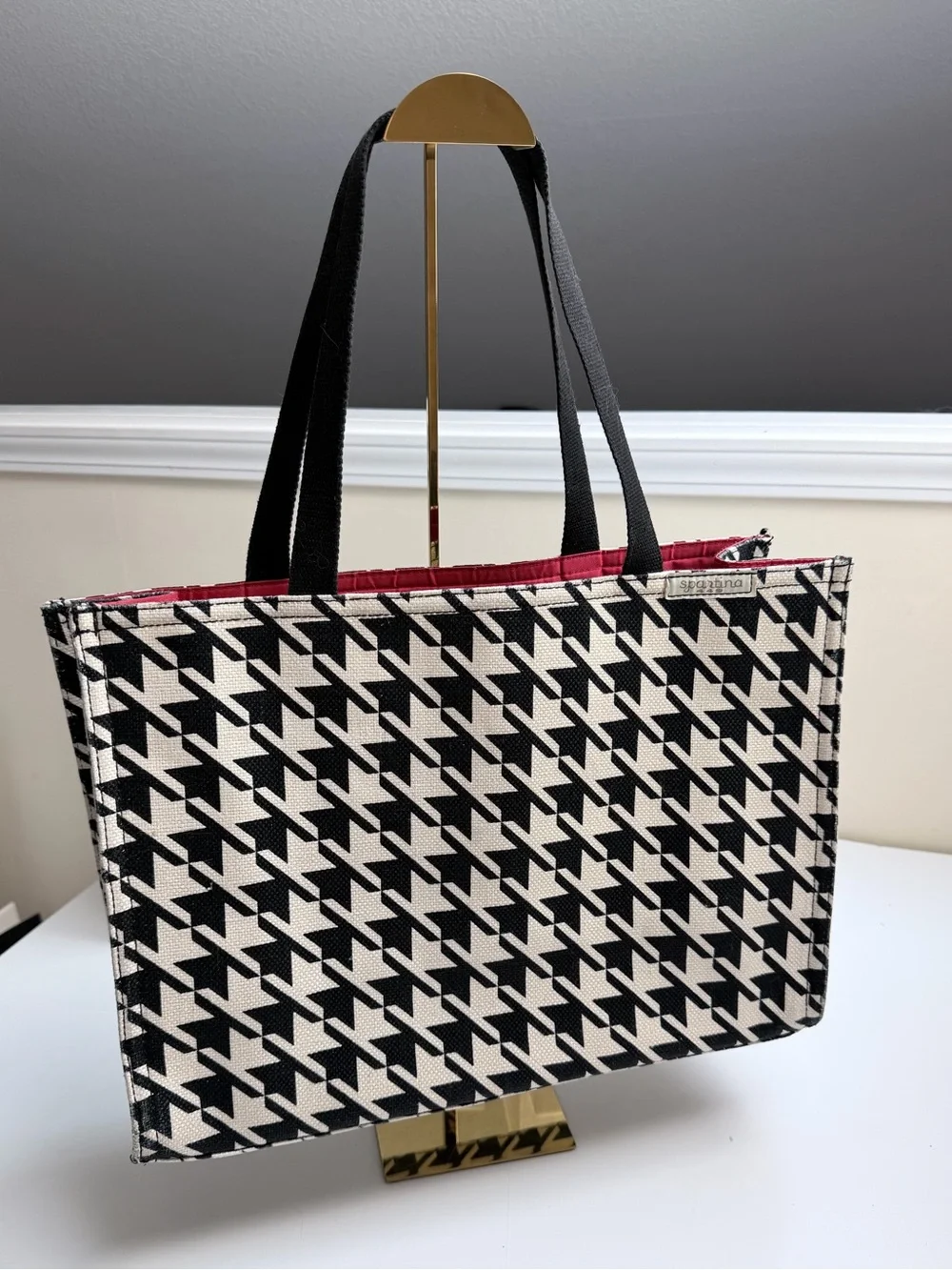 Rare Large Spartina 449 Houndstooth Print Tote Bag